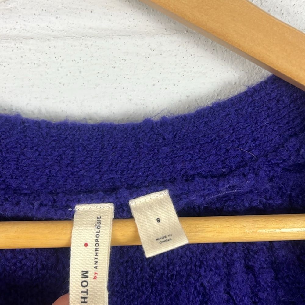 Anthropologie Moth women’s alpaca blend cable knit cardigan - Picture 3 of 6